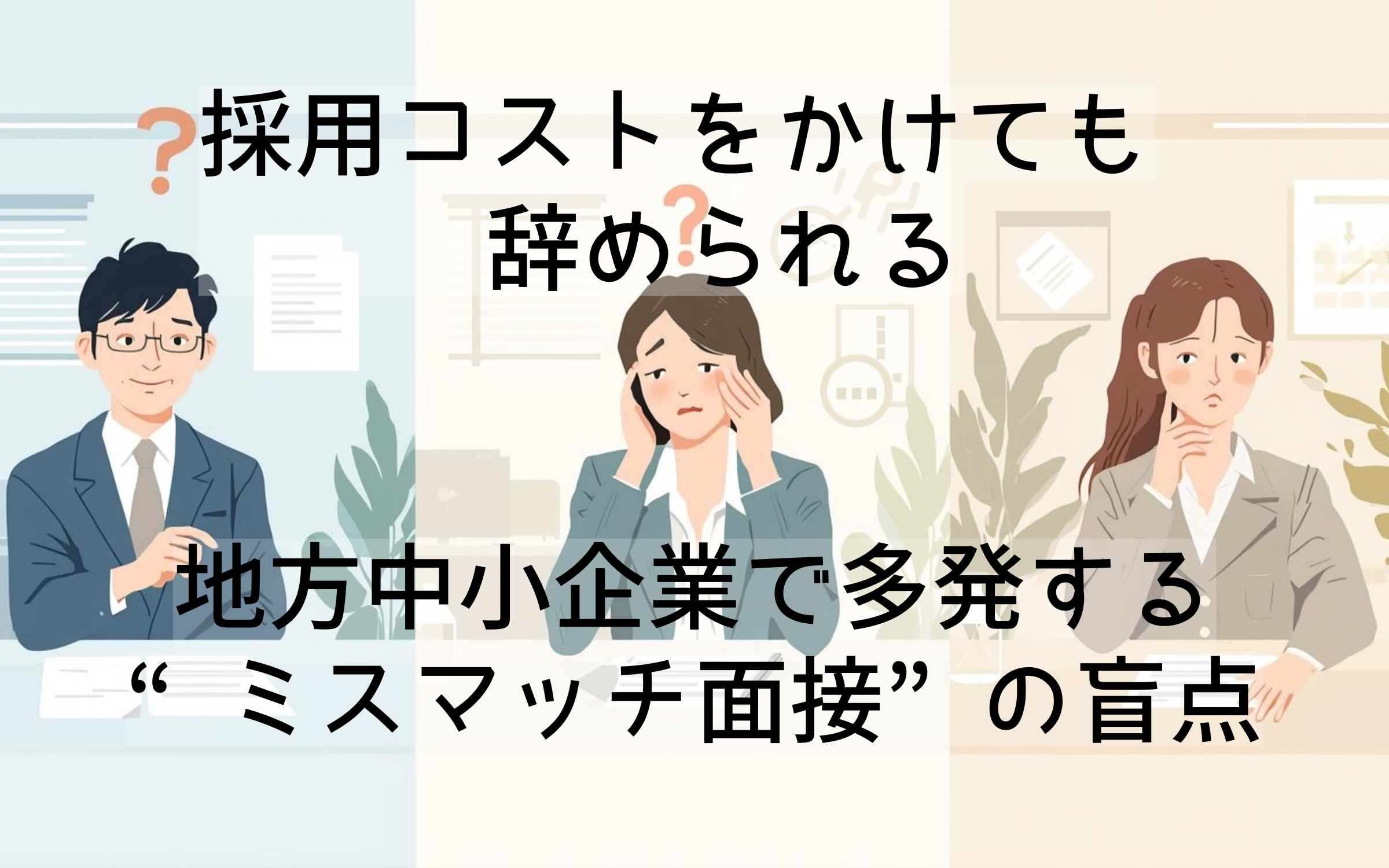 採用コストをかけても辞められる｜地方中小企業で多発する“ミスマッチ面接”の盲点