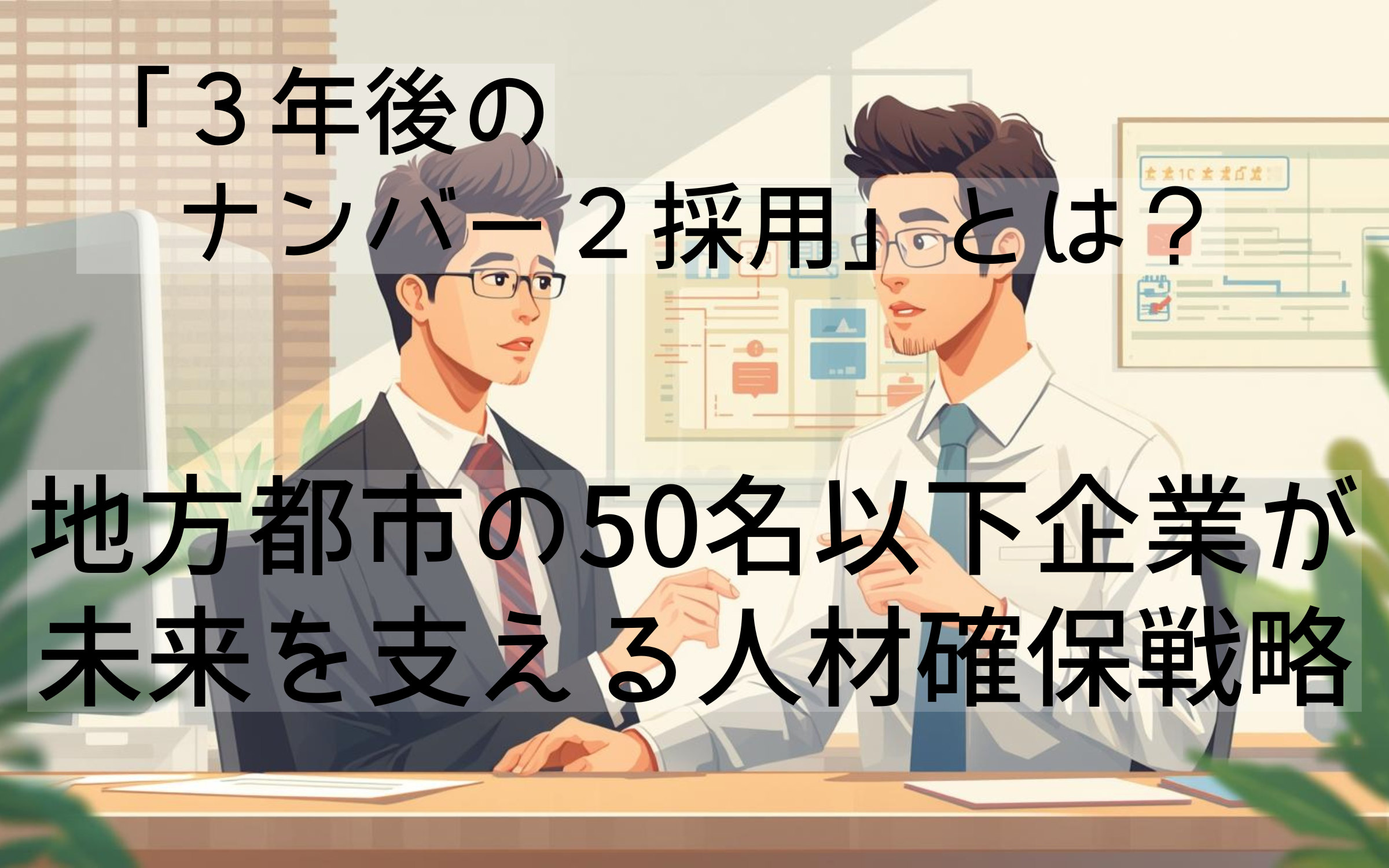 「３年後のナンバー２採用」とは？地方都市の50名以下企業が未来を支える人材確保戦略