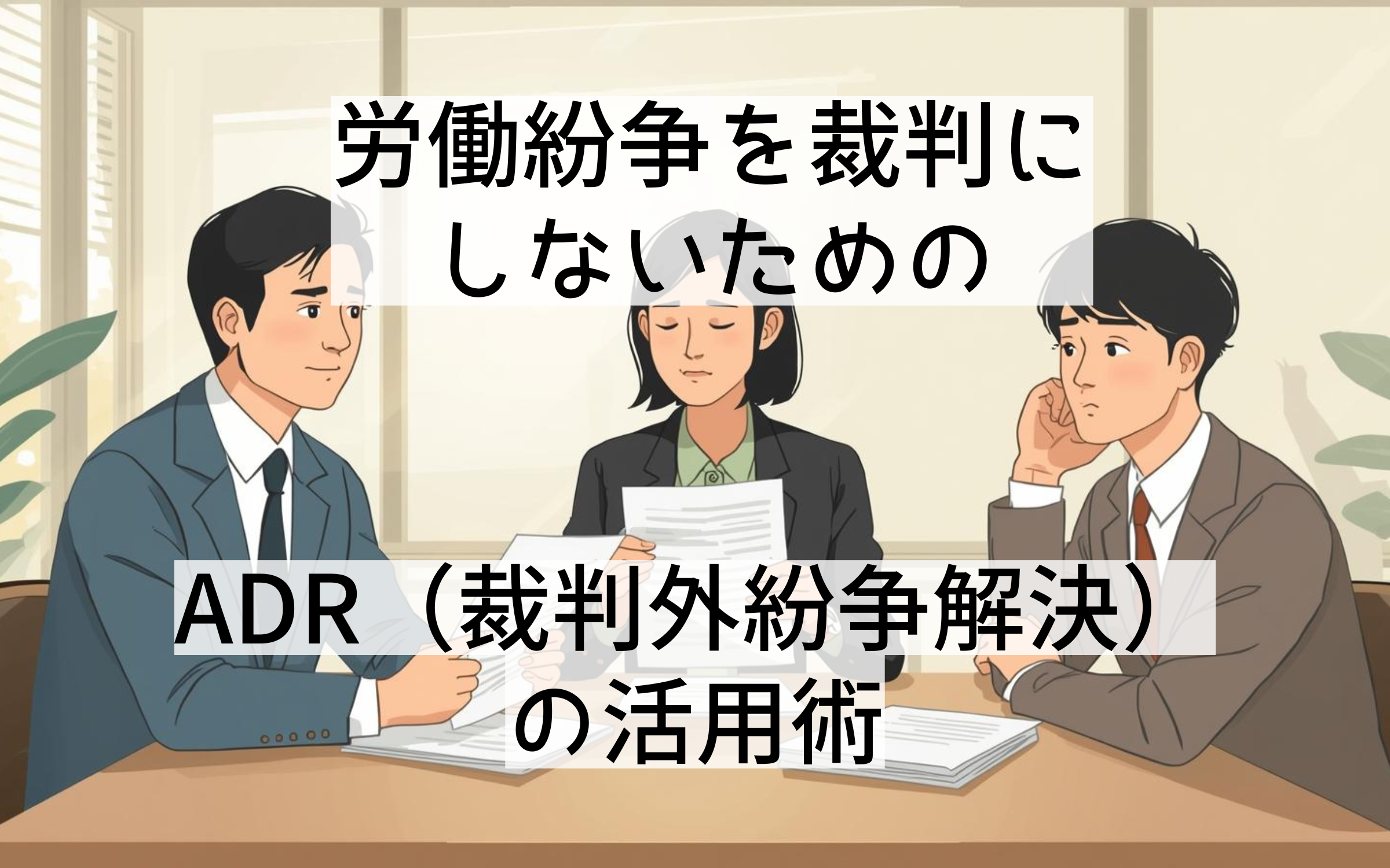 労働紛争を裁判にしないためのADR（裁判外紛争解決）の活用術