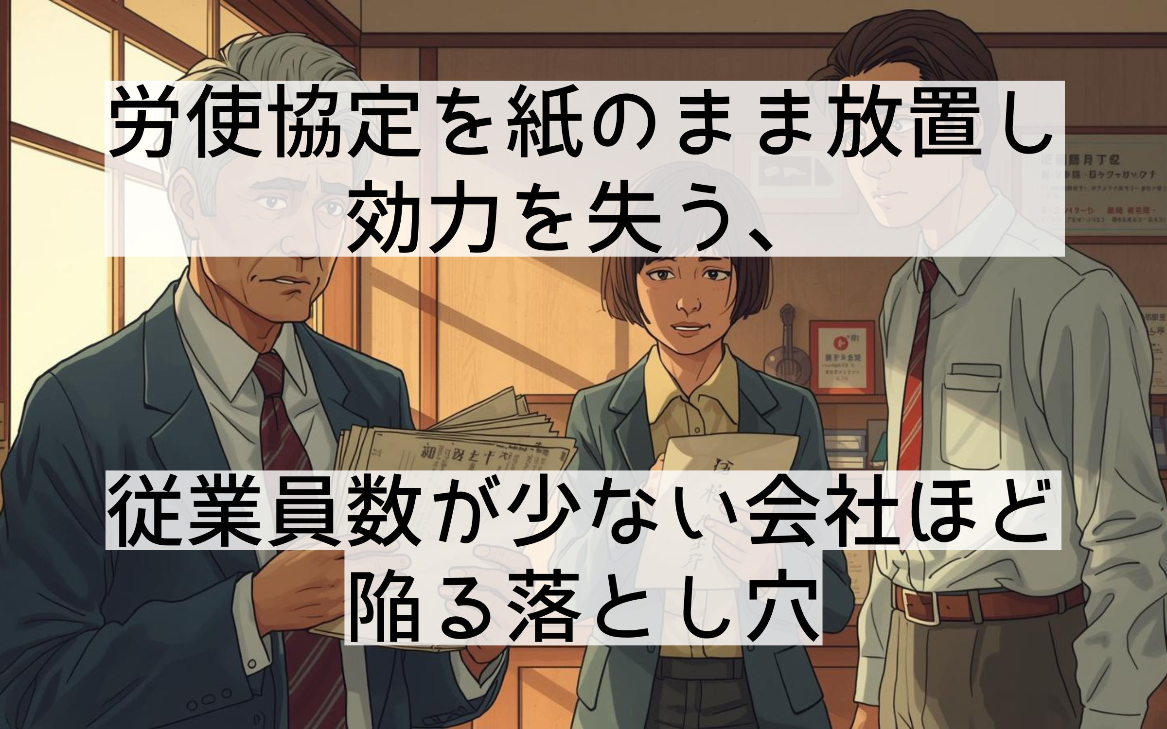 労使協定を紙のまま放置し効力を失う、従業員数が少ない会社ほど陥る落とし穴