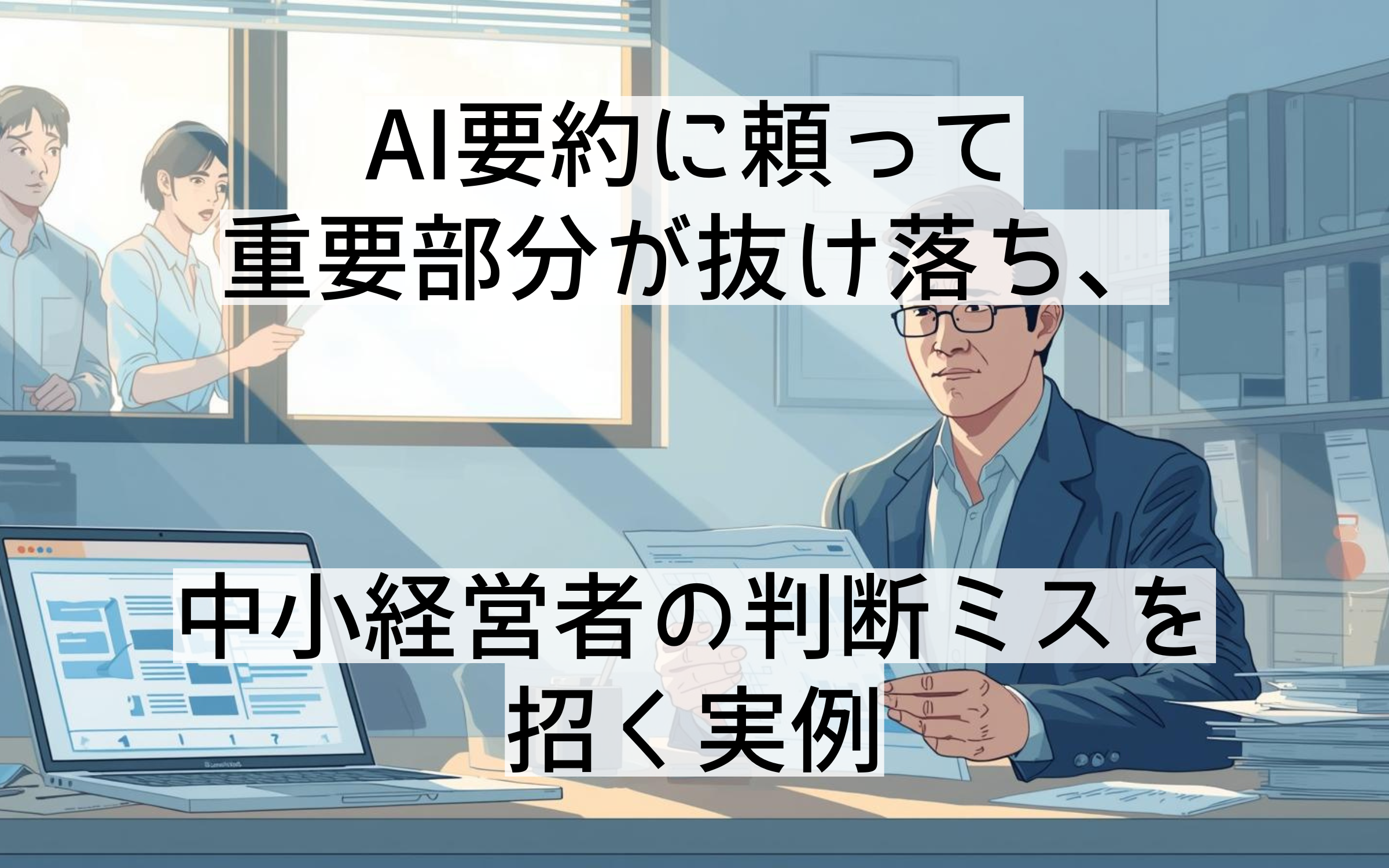AI要約に頼って重要部分が抜け落ち、中小経営者の判断ミスを招く実例