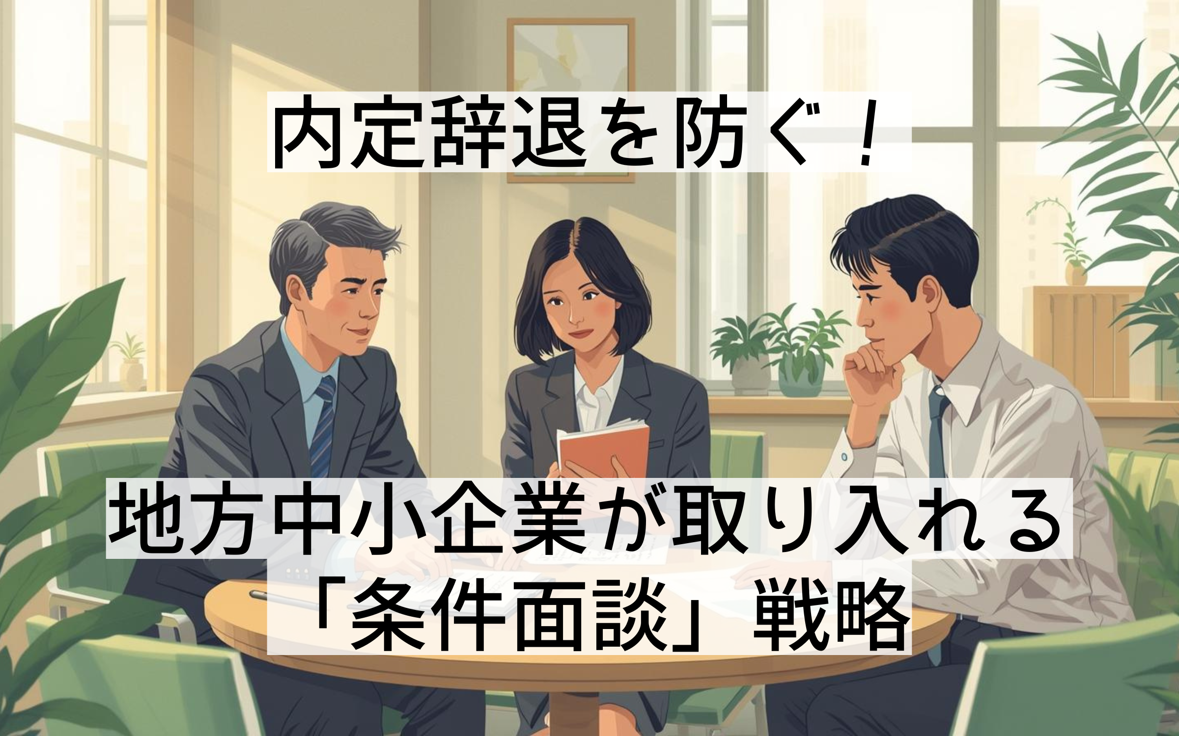 内定辞退を防ぐ！地方中小企業が取り入れる「条件面談」戦略