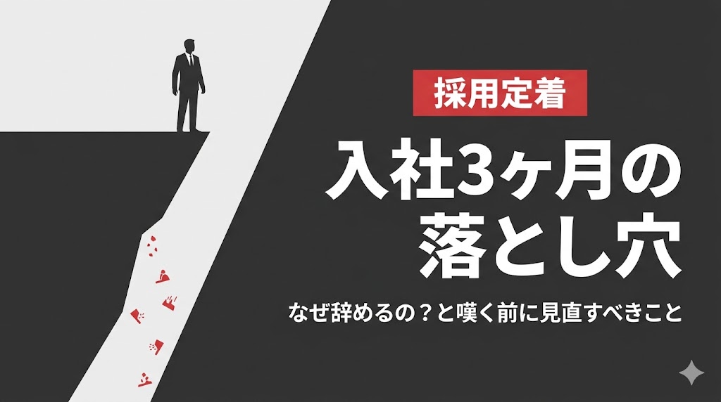 入社3ヶ月の落とし穴——「なぜ辞めるの？」と嘆く前に経営者が見直すべきこと、姫路の採用定着士が解説