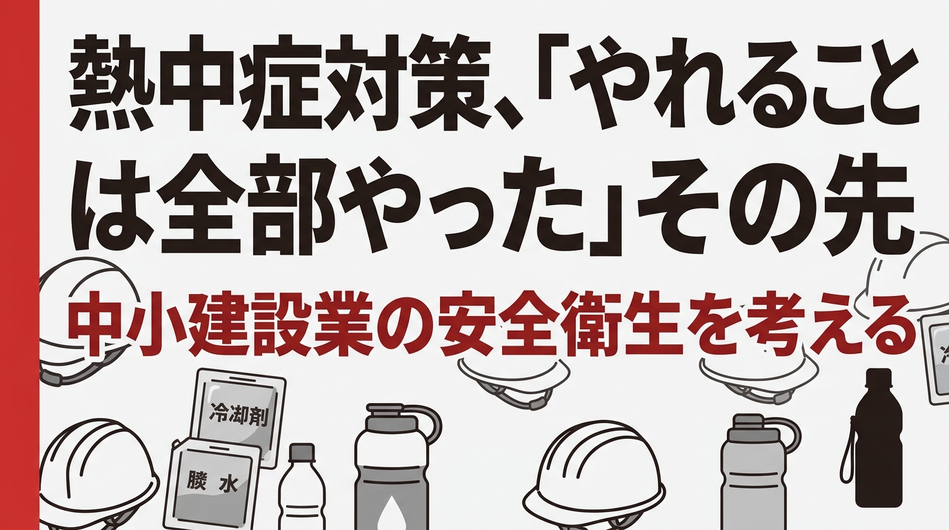 姫路の特定社会保険労務士が伝える、建設業の熱中症対策「やり切った」その先にできること