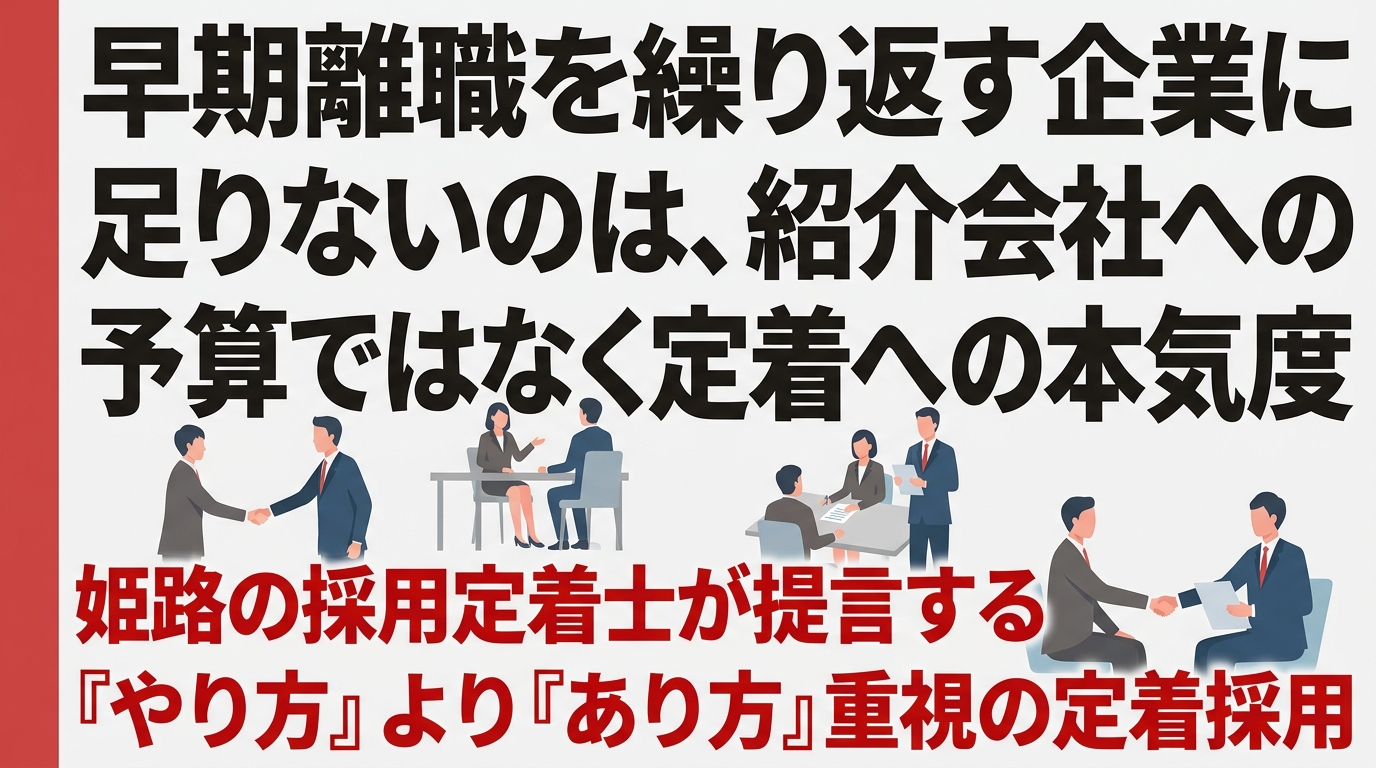 早期離職を繰り返す企業に足りないのは、紹介会社への予算ではなく定着への本気度