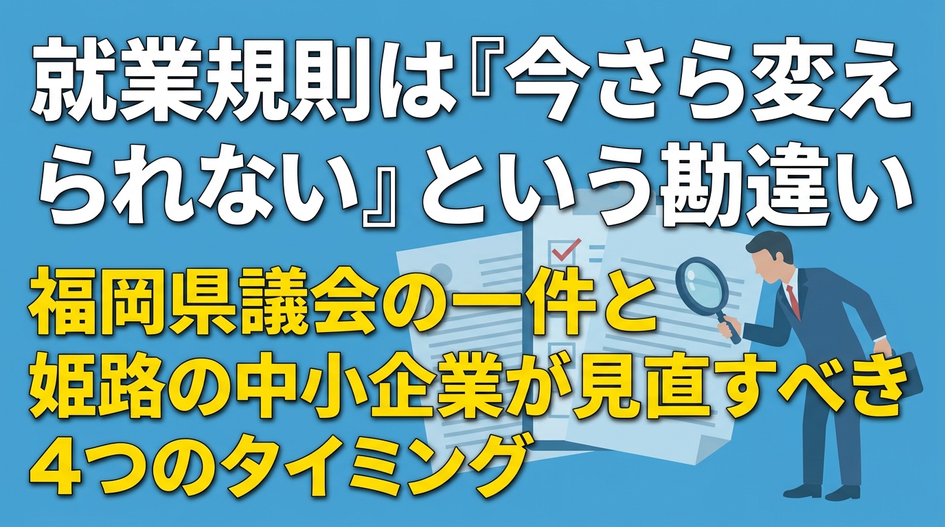 「今さら変えられない」就業規則、姫路の中小企業はいつ見直すべきか